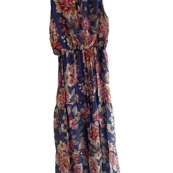 NWT Lara G. silk blend maxi dress size M - Picture 1 of 3